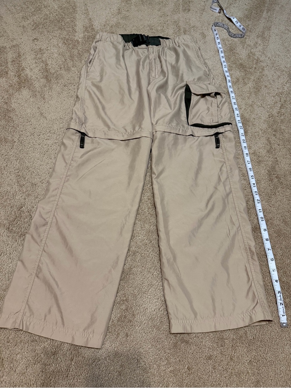 REI Beige/Tan Convertible Cargo Pants with Zip Pockets